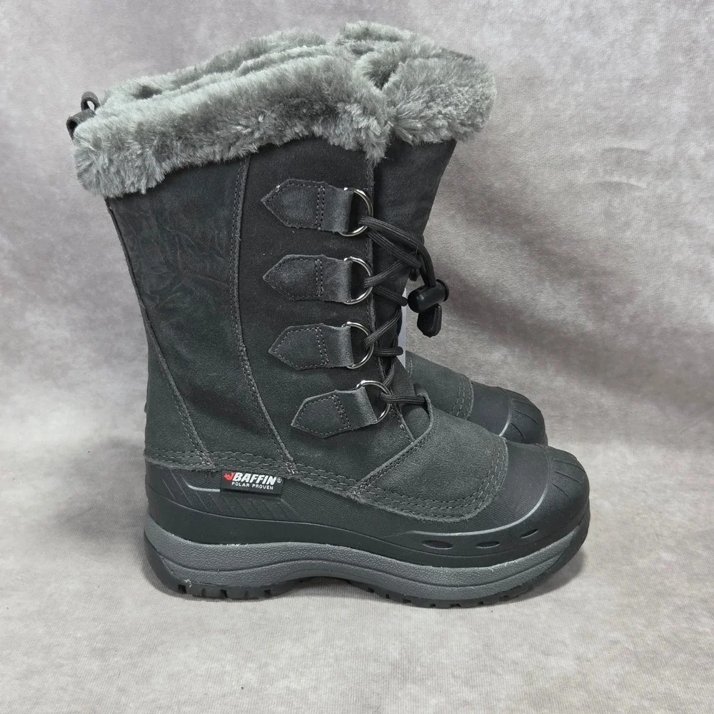 Baffin Chloe Women Charcoal Grey Waterproof Winter Snow Boots 4510-0185 Size 7